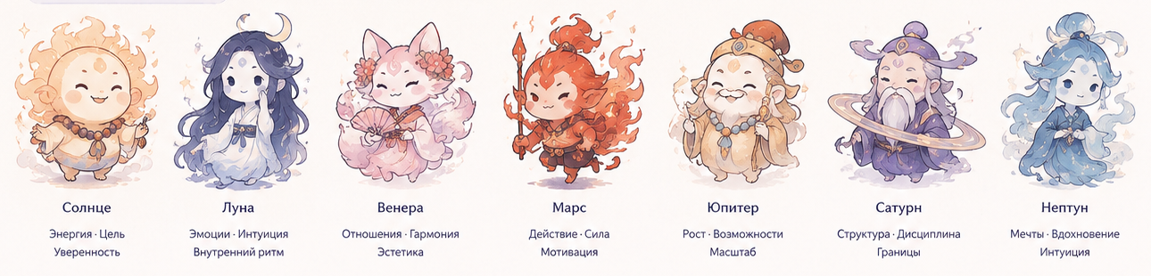 The seven planetary figures